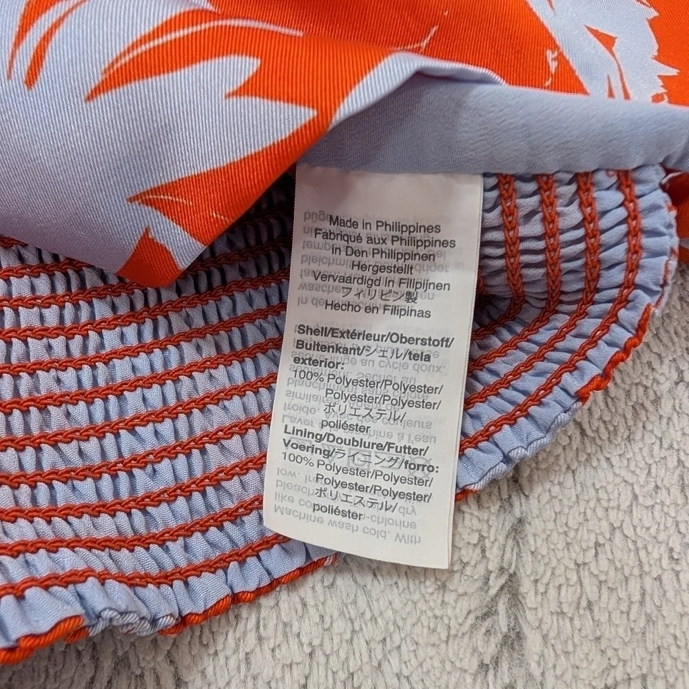 J. Crew Pants Set Womens 8 Large Orange Ratti Falling Leaves Halter Top Ruffle